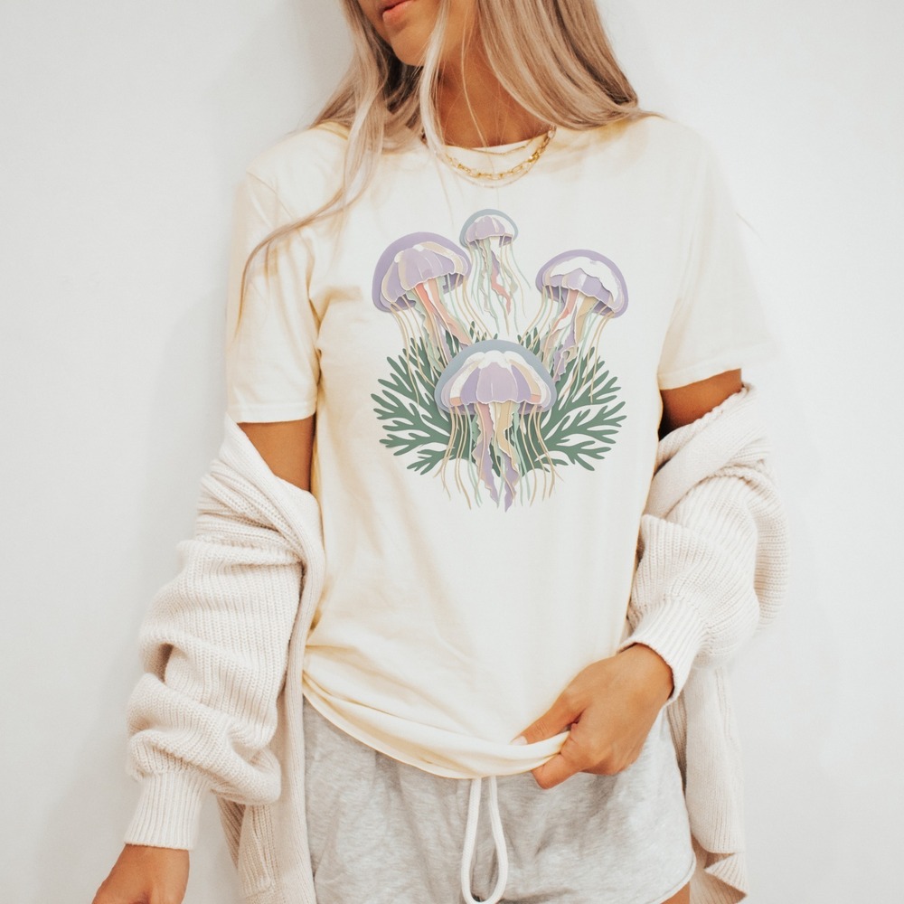 Four Jellyfish Rising Through Seaweed Fronds Tee